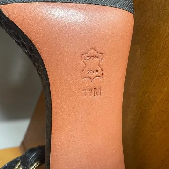 Tory Burch Keri High Heel Sandal in Black Snakeskin Size 11