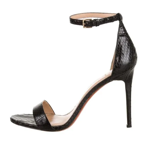 Tory Burch Keri High Heel Sandal in Black Snakeskin Size 11