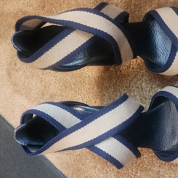Tory Burch Laurie Criss Cross Elastic High Heel Sandals