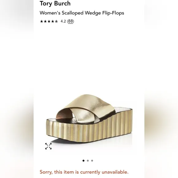 Tory Burch Leather Gold Platform Sandals Shoes Size 9 M
