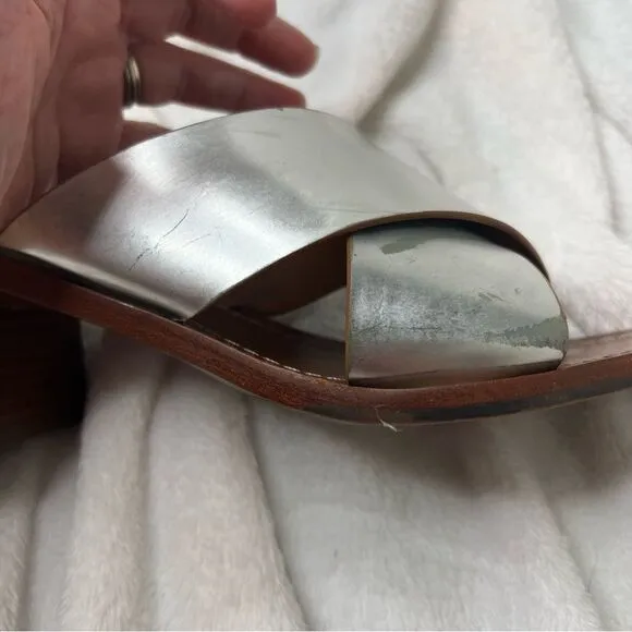 Tory Burch Montrose Criss Cross Metallic Heeled Sandals