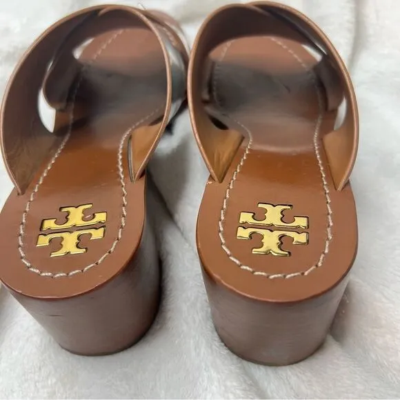 Tory Burch Montrose Criss Cross Metallic Heeled Sandals