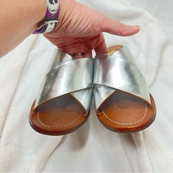 Tory Burch Montrose Criss Cross Metallic Heeled Sandals