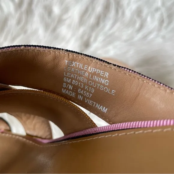Tory Burch Multicolor Striped Grosgrain Graham 65mm Heel Mule Sandals EUC Sz 6