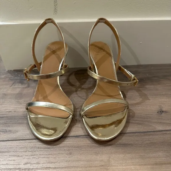 Tory Burch “Penelope” Gold Slingback Sandals