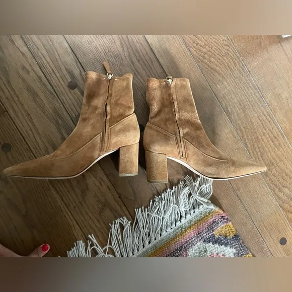 Tory Burch Penelope Size 7 Brown Stretch Suede Ankle Boot Bootie NEW