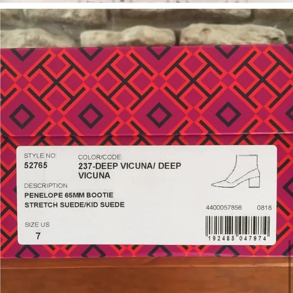 Tory Burch Penelope Size 7 Brown Stretch Suede Ankle Boot Bootie NEW