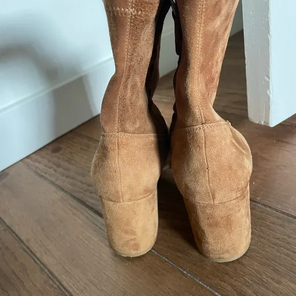 Tory Burch Penelope Size 7 Brown Stretch Suede Ankle Boot Bootie NEW