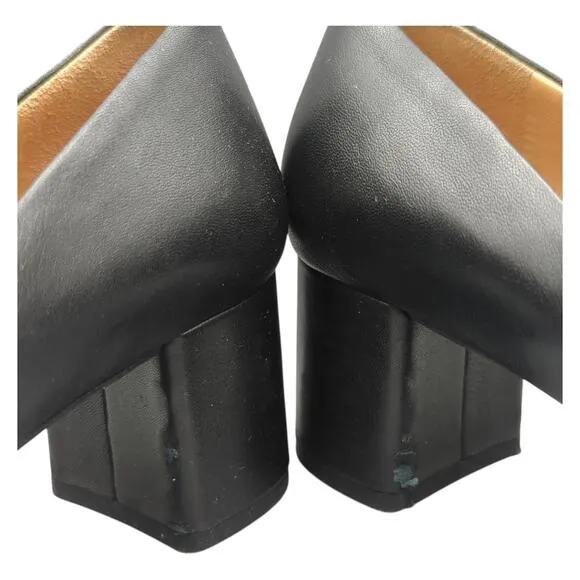Tory Burch Pump Heels Chelsea 50mm Perfect Black Nappa Leather Gold Logo  45900