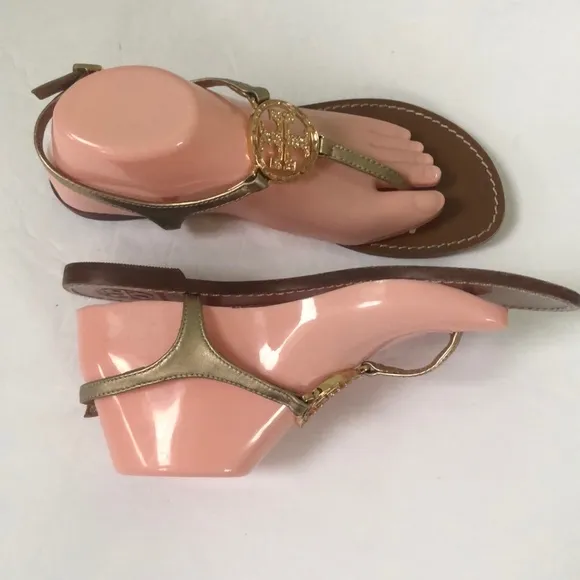 Tory Burch Rose Gold Thong Sandals Womens Size 9