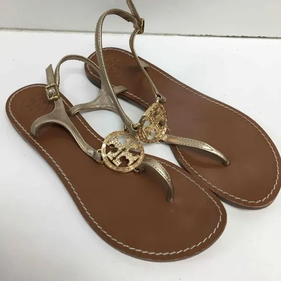 Tory Burch Rose Gold Thong Sandals Womens Size 9