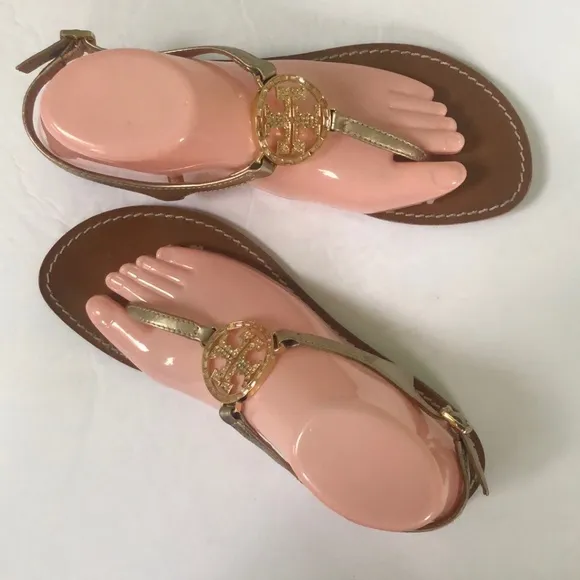 Tory Burch Rose Gold Thong Sandals Womens Size 9