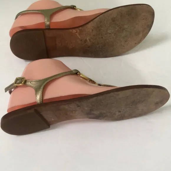 Tory Burch Rose Gold Thong Sandals Womens Size 9