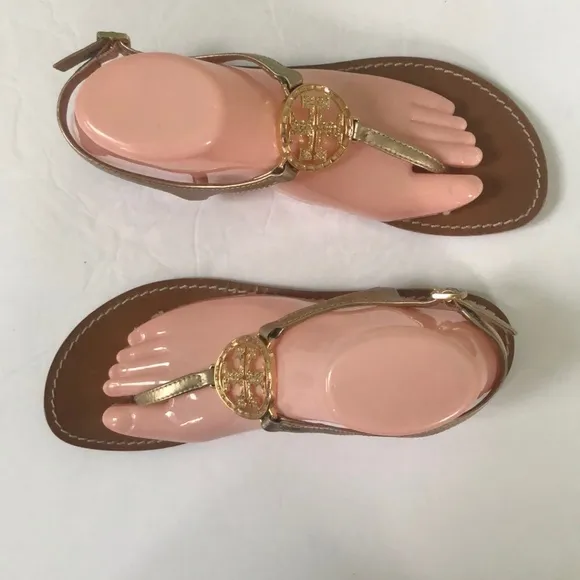Tory Burch Rose Gold Thong Sandals Womens Size 9
