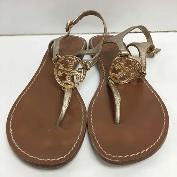 Tory Burch Rose Gold Thong Sandals Womens Size 9