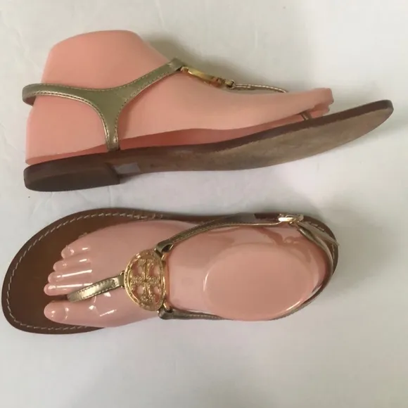 Tory Burch Rose Gold Thong Sandals Womens Size 9