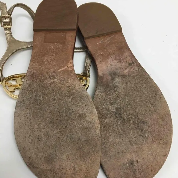Tory Burch Rose Gold Thong Sandals Womens Size 9
