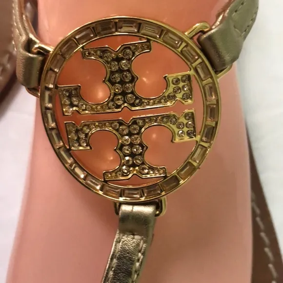 Tory Burch Rose Gold Thong Sandals Womens Size 9