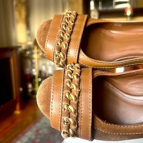 Tory Burch Shoes Brown Leather Heels Size 5.5 US ,Close Toe.