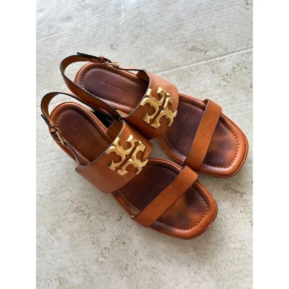 Tory Burch Womens Eleanor Heel Sandals Sz 8