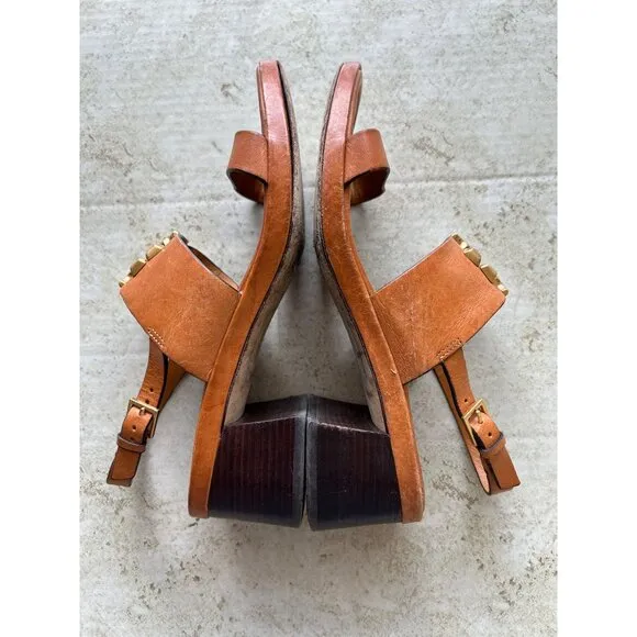 Tory Burch Womens Eleanor Heel Sandals Sz 8