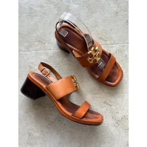 Tory Burch Womens Eleanor Heel Sandals Sz 8