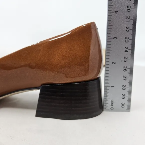 Tory Burch Womens Georgia Pumps sz 6.5M Burnt Orange Patent Leather Dress Shoes