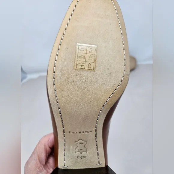 Tory Burch Womens Georgia Pumps sz 6.5M Burnt Orange Patent Leather Dress Shoes