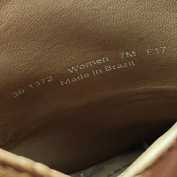 Trask Miriam leather stacked‎ heel sandals size 7 tan