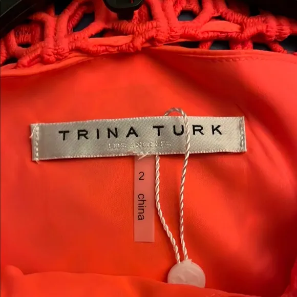TRINA TURK Eleanor Tile Lace Boat Neck Sleeveless Shift Dress Size 2