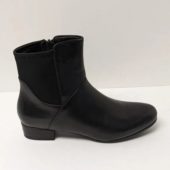 Trotters Magnolia Ankle Boots, Black Leather, Women's 8 Wide