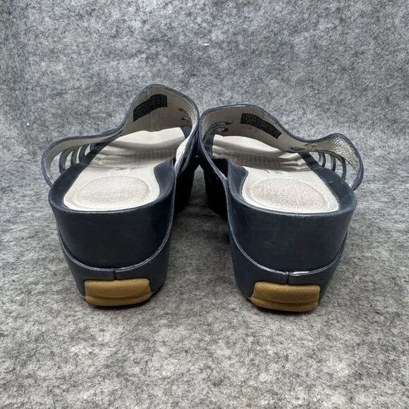 TSUBO Platform Sandals Womens Size 8 Infinity Navy Blue‎ Leather Shoes