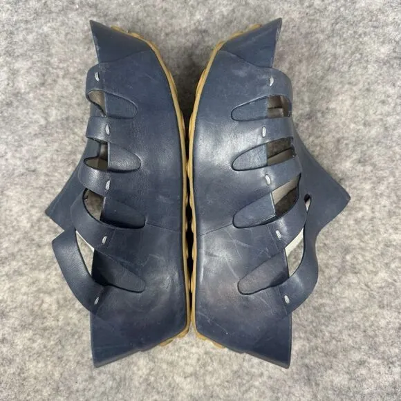 TSUBO Platform Sandals Womens Size 8 Infinity Navy Blue‎ Leather Shoes