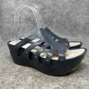TSUBO Platform Sandals Womens Size 8 Infinity Navy Blue‎ Leather Shoes