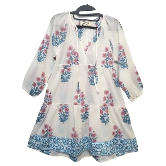 TUCKERNUCK SZ Blockprints Priya Dress Floral Tiered Mini