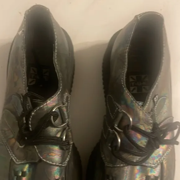 TUK Chrome Oil Slick‎ Viva Mondo Creeper Sz 7 US Mens Platform Shoes
