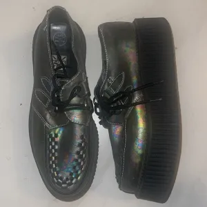 TUK Chrome Oil Slick‎ Viva Mondo Creeper Sz 7 US Mens Platform Shoes