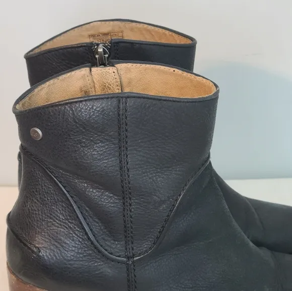 UGG Annie Womens 10 Western Stack Chunky Heel Zip Up Leather Booties Cowgirl