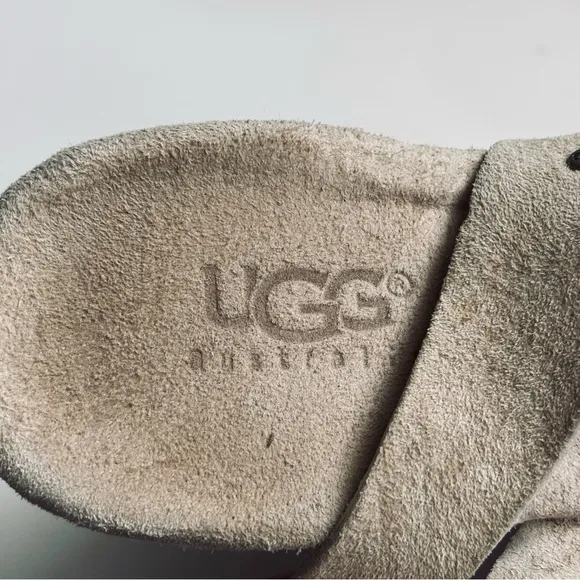 UGG Beige Suede Cork Sandals Wedge Platform Woman’s Shoe Size 9