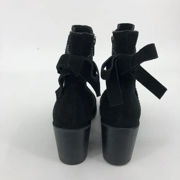 UGG Black Suede Heeled Boots | Block Heel and Zip Closure