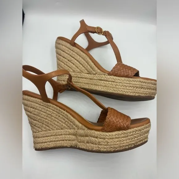 UGG Brown Fitchie II Espadrille Wedge Sandals - New - Size 8