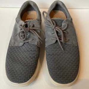 UGG Hepner Gray Woven Weave SuedeLace Up Oxfords Casual Shoes, men’s size 9.5