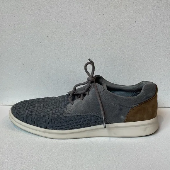 UGG Hepner Gray Woven Weave SuedeLace Up Oxfords Casual Shoes, men’s size 9.5