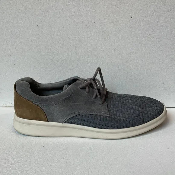 UGG Hepner Gray Woven Weave SuedeLace Up Oxfords Casual Shoes, men’s size 9.5
