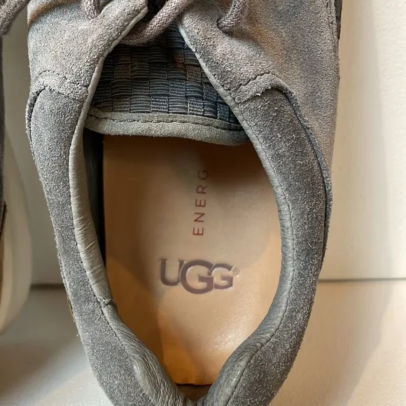 UGG Hepner Gray Woven Weave SuedeLace Up Oxfords Casual Shoes, men’s size 9.5