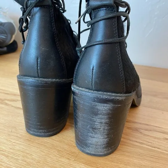 UGG Oriana Exotic Lace Up Calf Hair Ankle Boots Women's Size 10