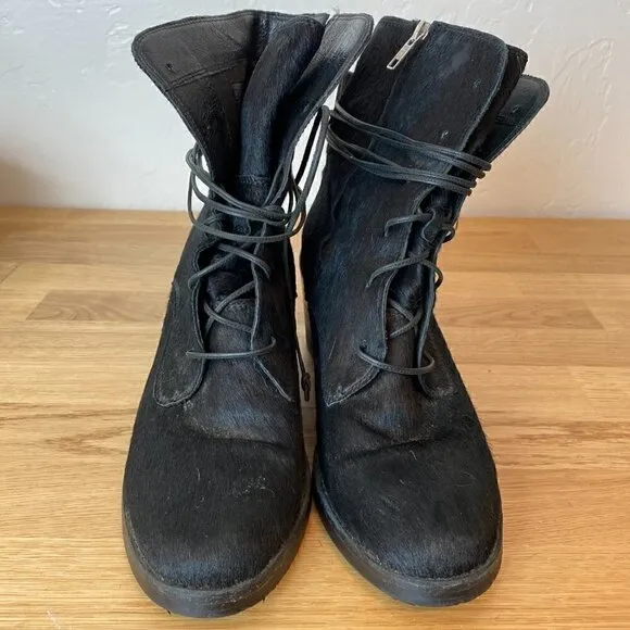 UGG Oriana Exotic Lace Up Calf Hair Ankle Boots Women's Size 10
