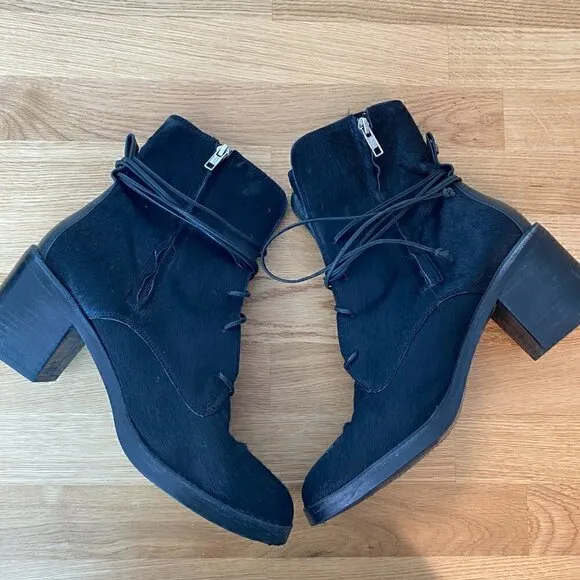 UGG Oriana Exotic Lace Up Calf Hair Ankle Boots Women's Size 10