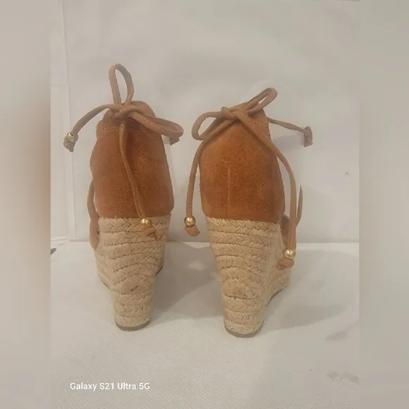 UGG REAGAN CHESTNUT WEDGE HEEL ESPADRILLES SANDALS (sz 5.5)