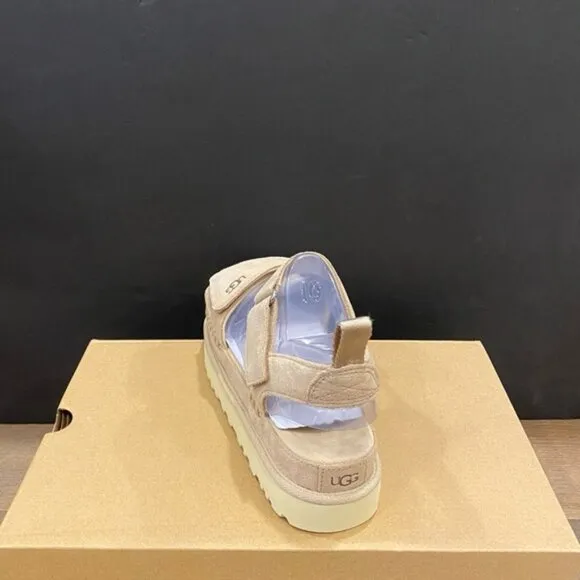 UGG Women's Goldenstar driftwood Strap Platform Sandals Shoes Heels Pumps